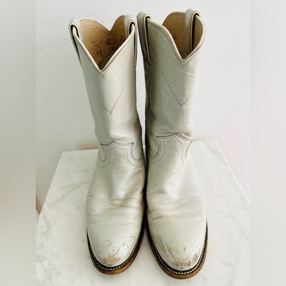 Vintage Justin Roper Boots Leather USA Joshua Tree L3717 Desert Cowgirl 8 B